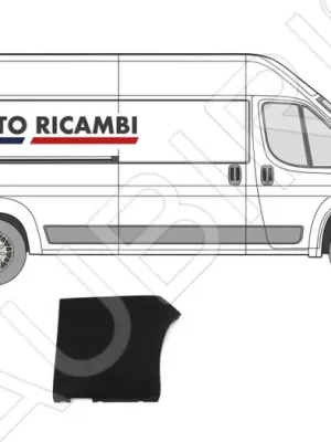 Akční Cena Ochranná lišta Fiat Ducato od 2014 pravá, za zadní kolo, široká, černá