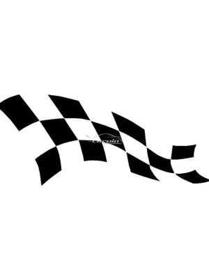 Samolepka na bok auta Šachovnice RACING WAVE • levá • černá matná Doprava Zdarma