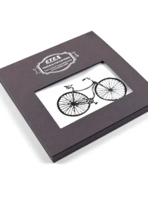 Bílý pánský kapesník s ručním tiskem - bicykl Tovární Cena