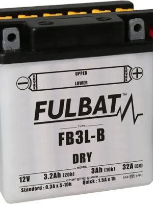 Konvenční motocyklová baterie FULBAT FB3L-B (YB3L-B) Včetně balení kyseliny Omezená Nabídka