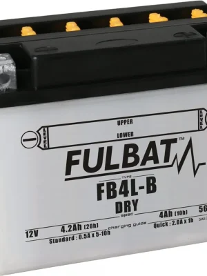 Konvenční motocyklová baterie FULBAT FB4L-B (YB4L-B) Včetně balení kyseliny Oblíbený