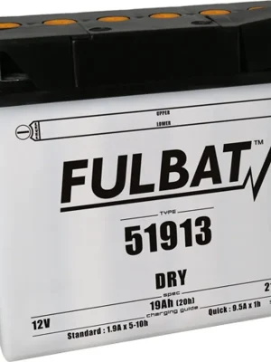 Konvenční motocyklová baterie FULBAT 51913 Včetně balení kyseliny Autentický