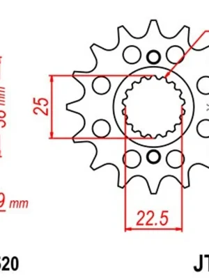 Bezpečná Platba Řetězové kolečko JT JTF 403-14 14 zubů, 520